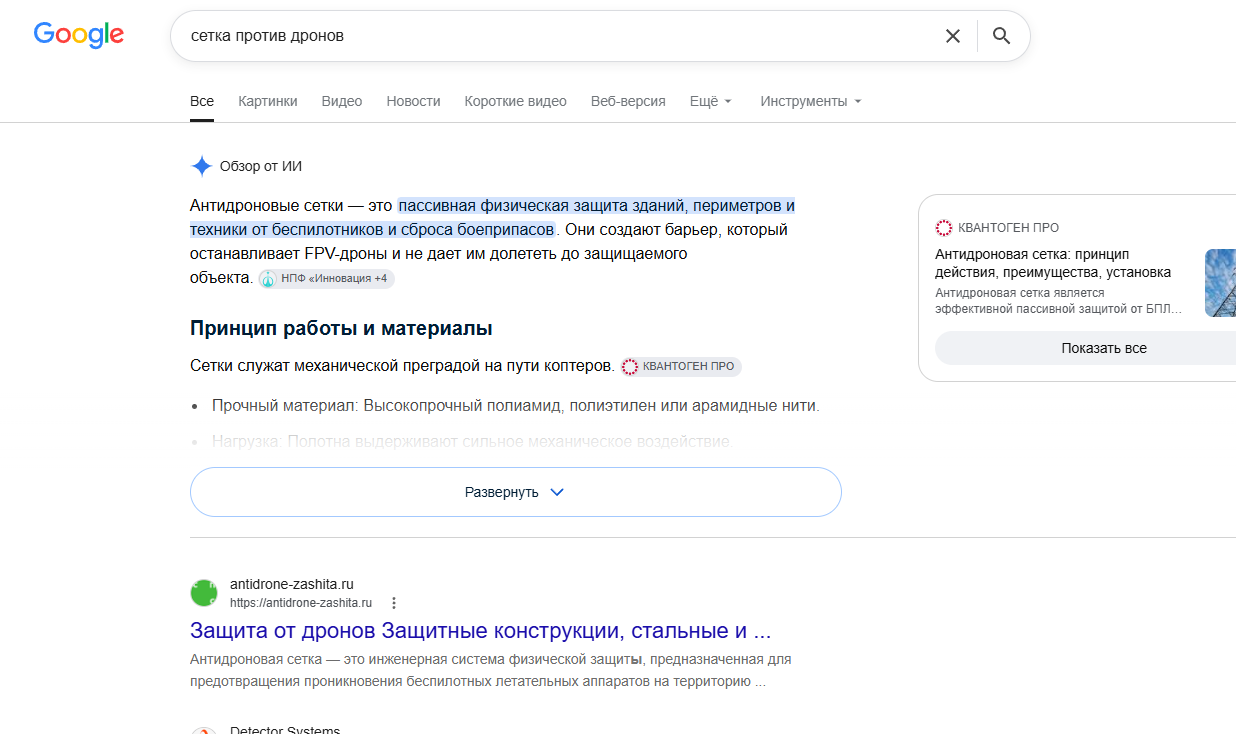 Выдача Google antidrone-zashita.ru